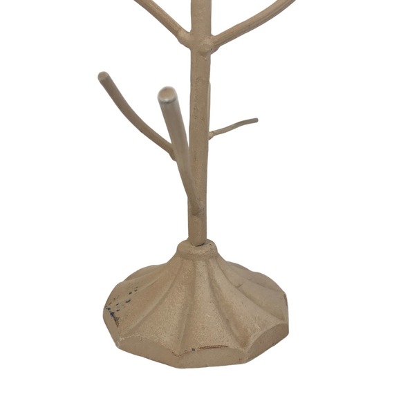 White Necklace Jewelry Tree Three Birds on Branches 13.5inX9inX8in - Picture 8 of 15